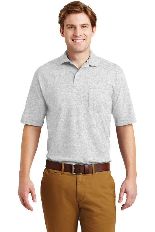 Front View of Ash Jerzees Dri-Power Pocket Sport Shirt. 436MP - S