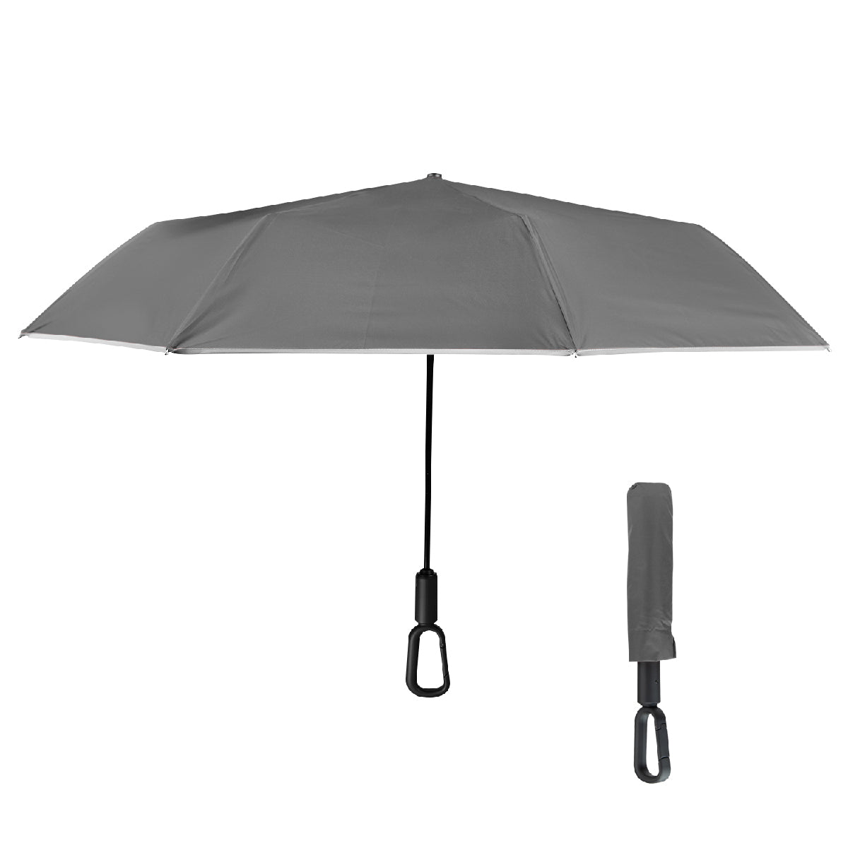 46" Arc Reflective Umbrella With Carabiner Handle