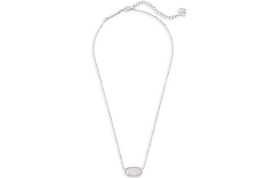 Kendra Scott Elisa Silver Pendant Necklace in Iridescent Drusy