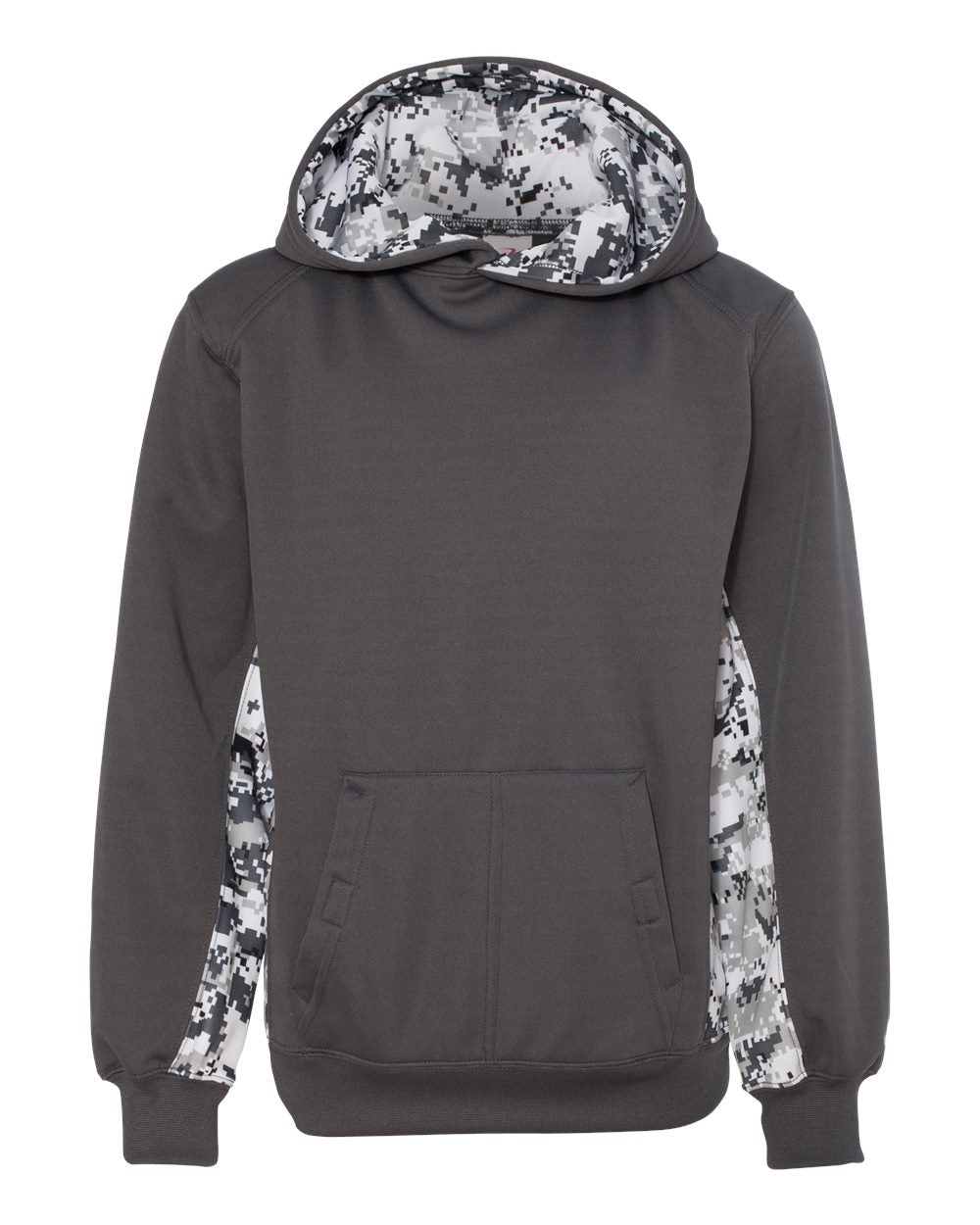 Youth Digital Camo Colorblock Performance Fleece Hooded Sweatshirt - 2464
