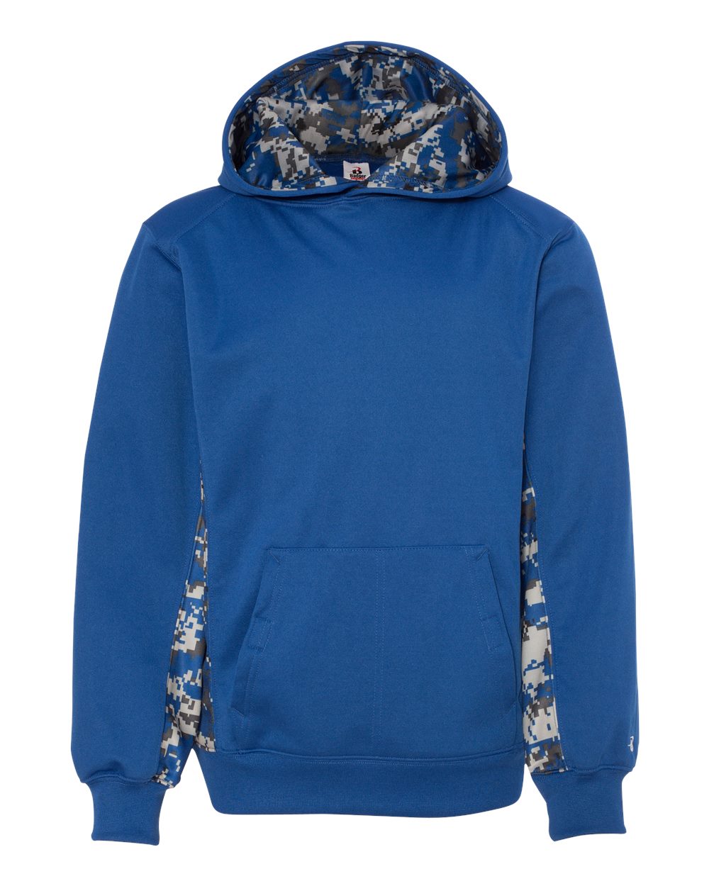 Youth Digital Camo Colorblock Performance Fleece Hooded Sweatshirt - 2464