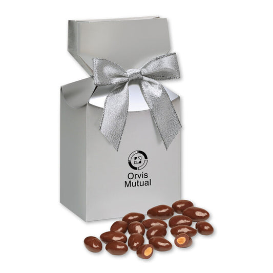 Milk Chocolate Covered Almonds Silver in Premium Delights Gift Box