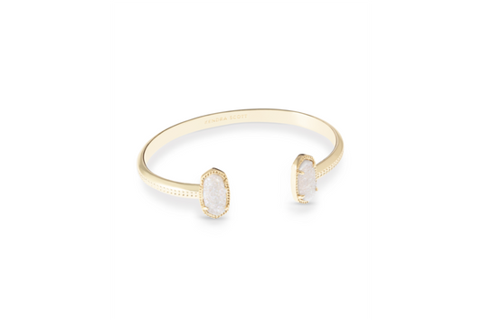 Kendra Scott Elton Gold Cuff Bracelet in Iridescent Drusy