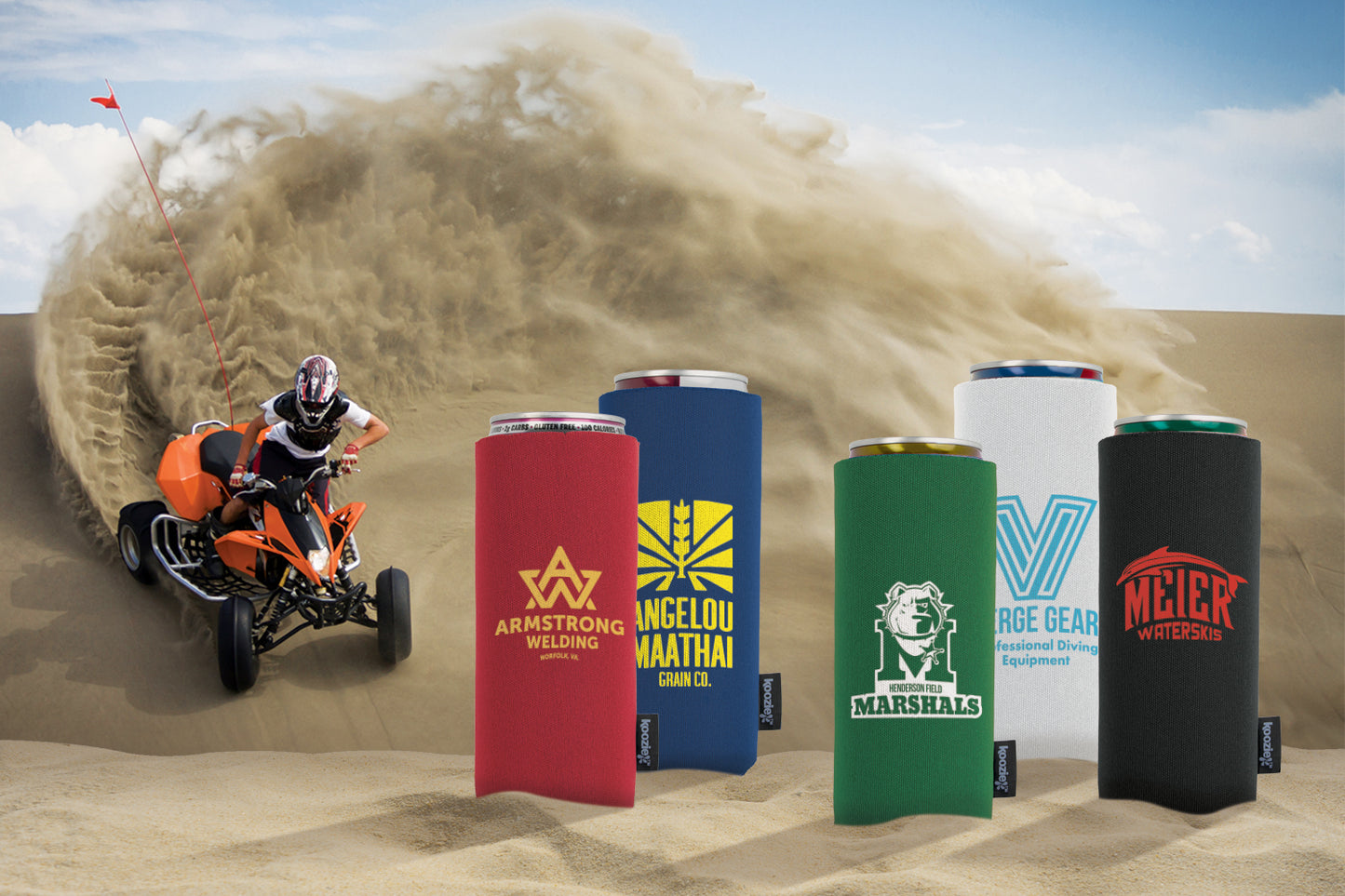 Navy Koozie® Collapsible Slim Can Cooler