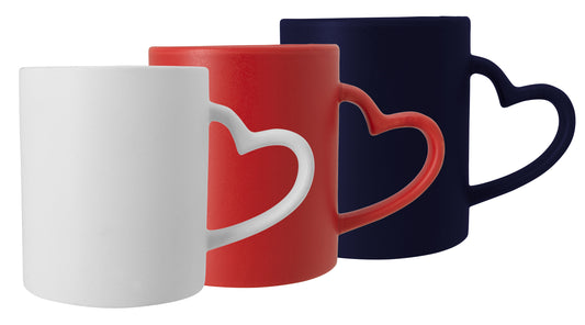 Matte Navy Good Value™ Heart Mug - 12 oz.