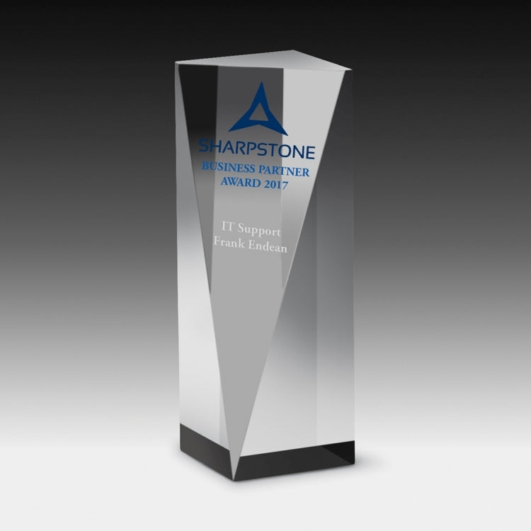 Laser Engraved Carved Obelisk Award - 6"