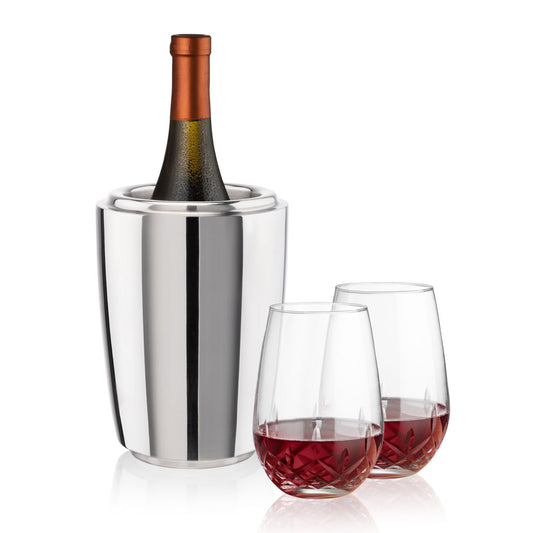 Pescara Wine Cooler & Templeton Stemless Wine Set