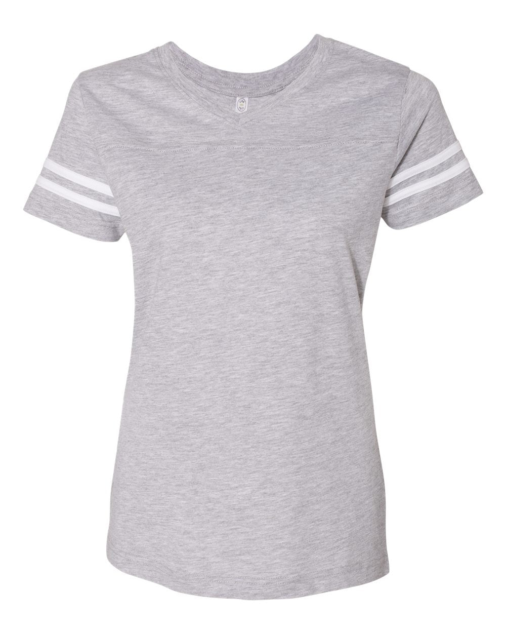 Women's Football V-Neck Fine Jersey Tee - 3537