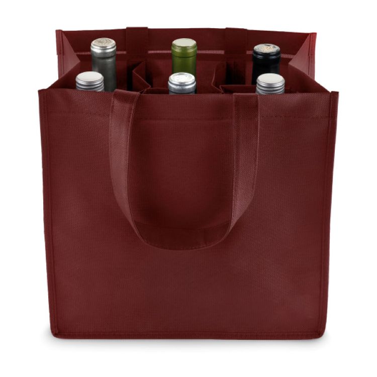 True® 6 Bottle Non-Woven Wine Tote