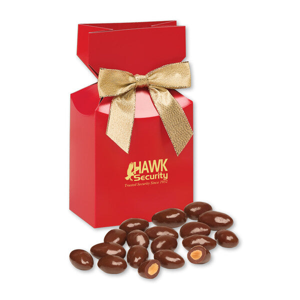Chocolate Covered Almonds in Red Premium Delights Gift Box