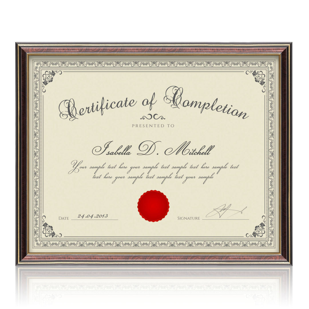 Ellison Certificate Frame - Black/Gold