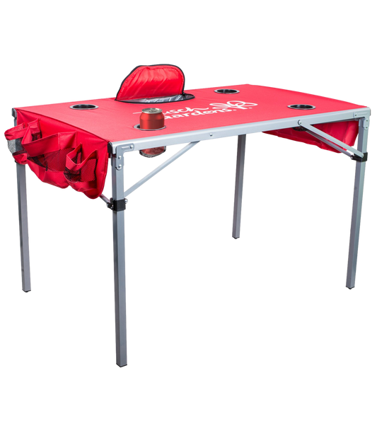 Navy Blue Tailgate Table with Cooler