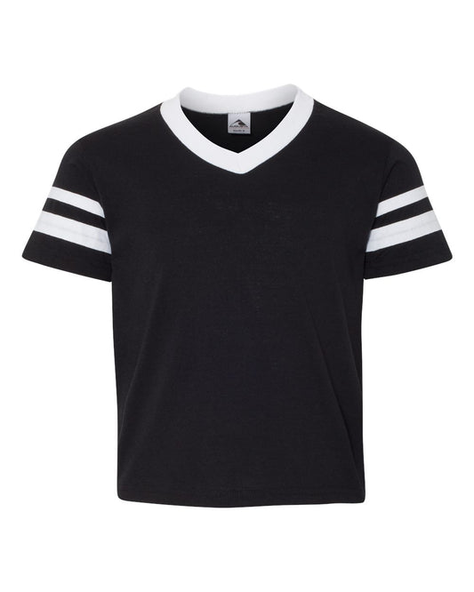 Youth V-Neck Jersey with Striped Sleeves - 361
