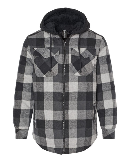Men's Quilted Flannel Hooded Jacket - 8620