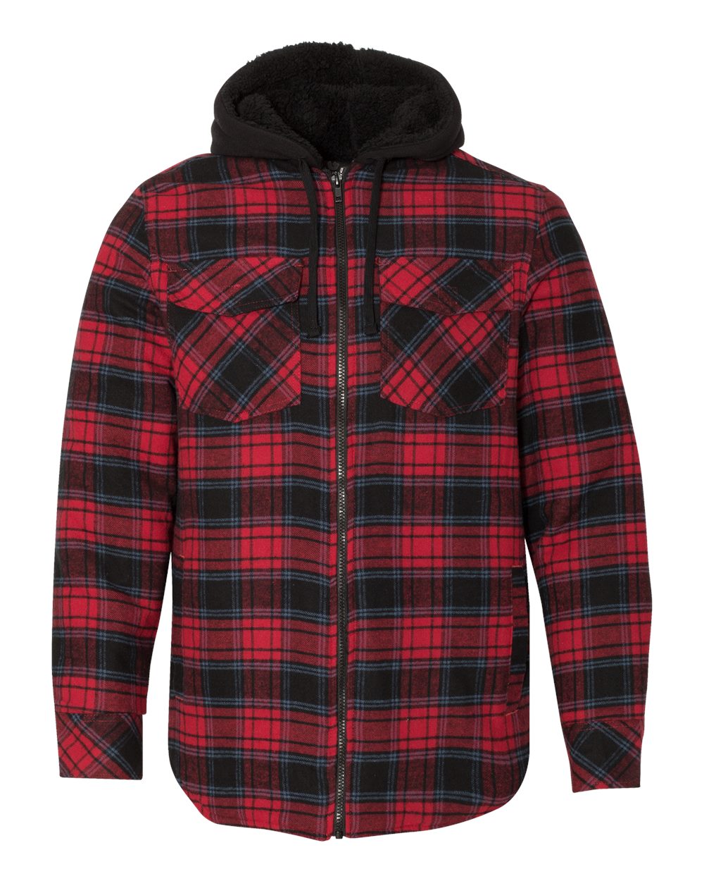 Men's Quilted Flannel Hooded Jacket - 8620