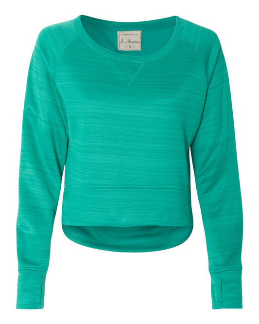 Women's Odyssey Striped Performance Fleece Hi-Low Crewneck Sweatshirt - 8663
