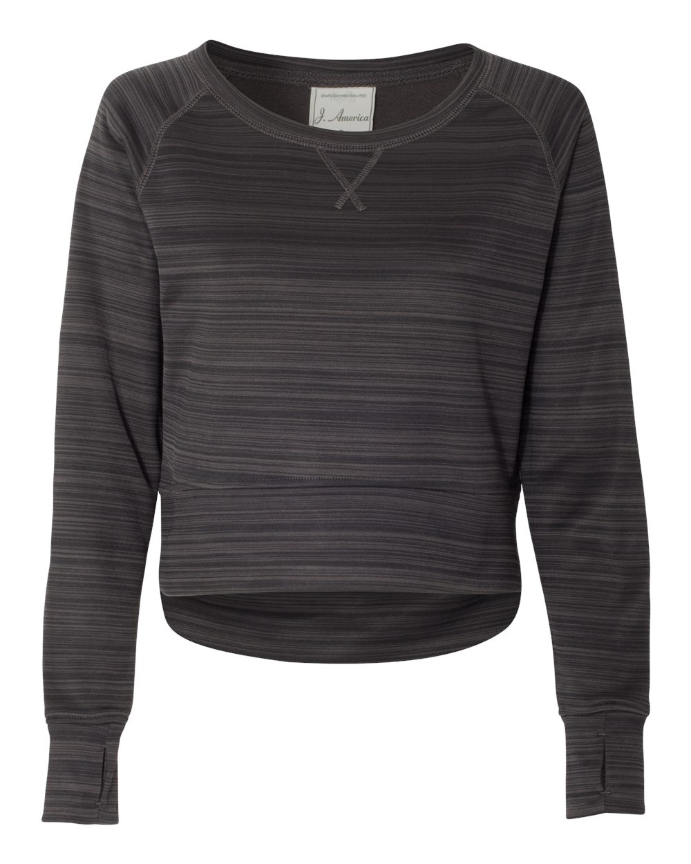 Women's Odyssey Striped Performance Fleece Hi-Low Crewneck Sweatshirt - 8663
