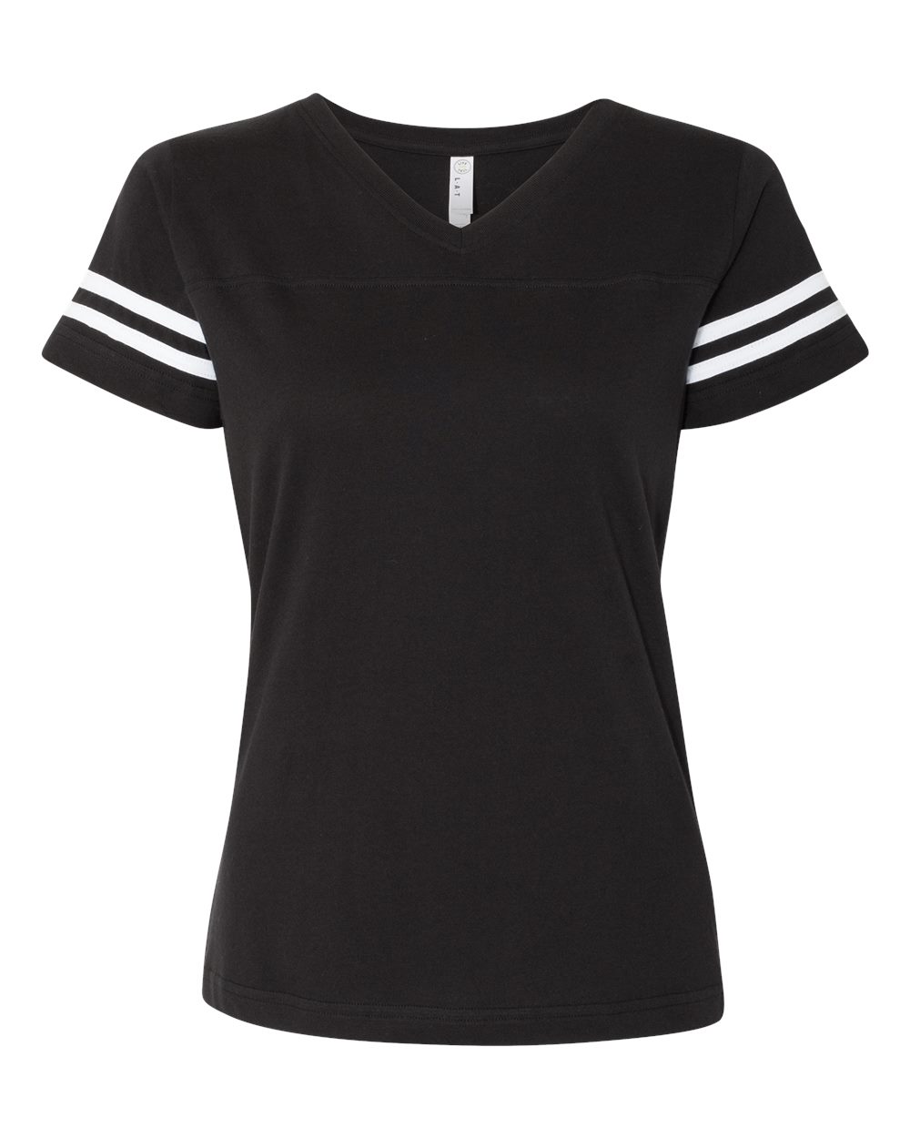 Women's Football V-Neck Fine Jersey Tee - 3537