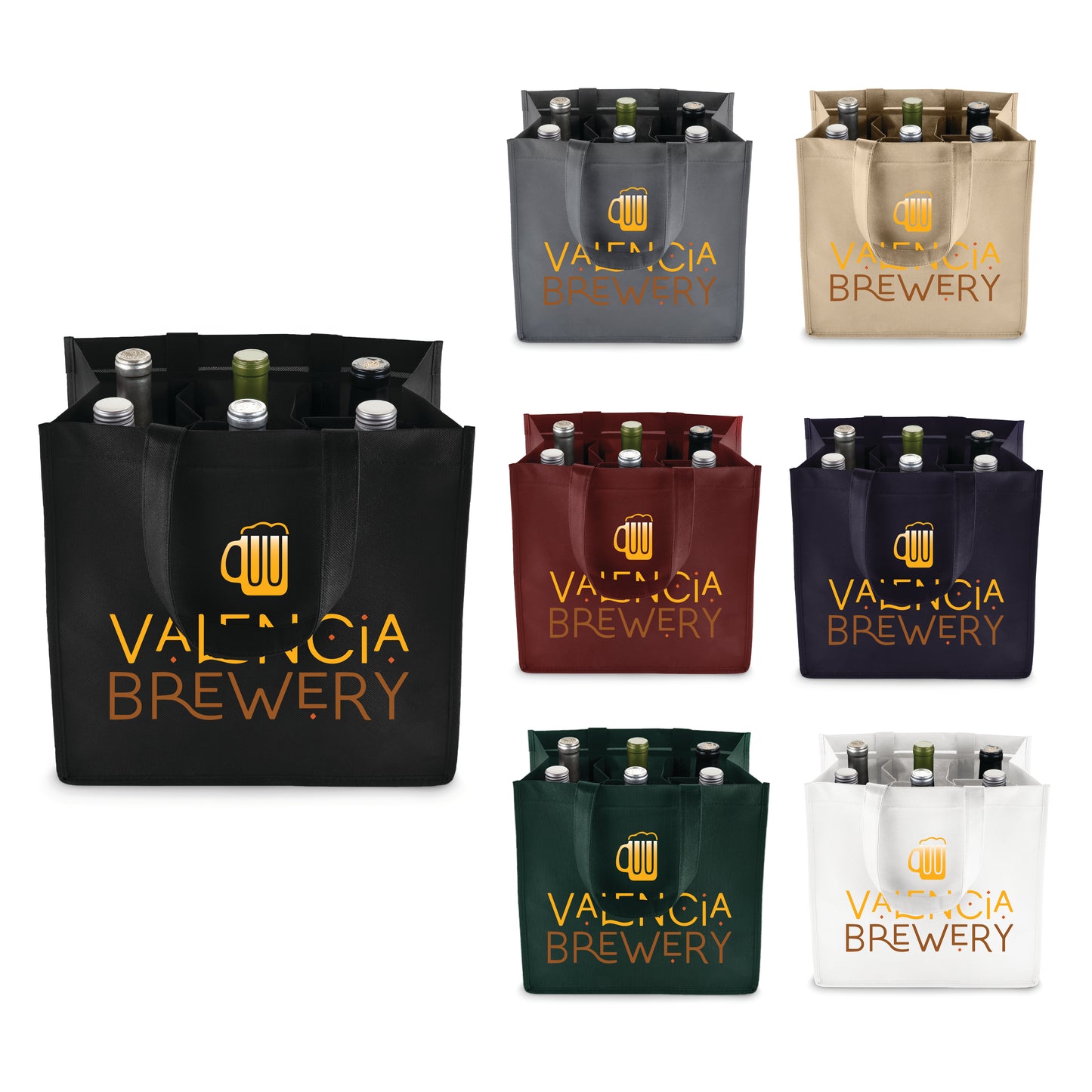 True® 6 Bottle Non-Woven Wine Tote