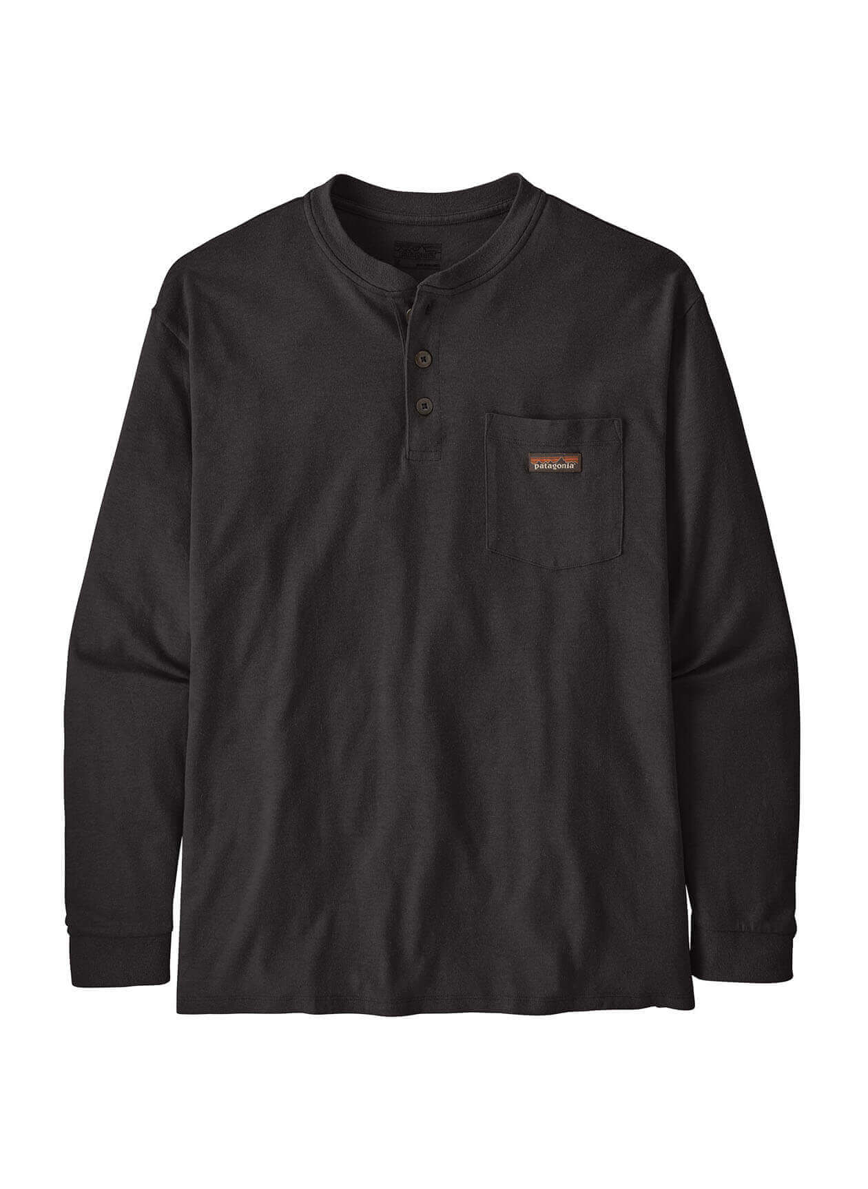 Patagonia Men's Long-Sleeved Work Henley Pocket T-Shirt - Black - XS