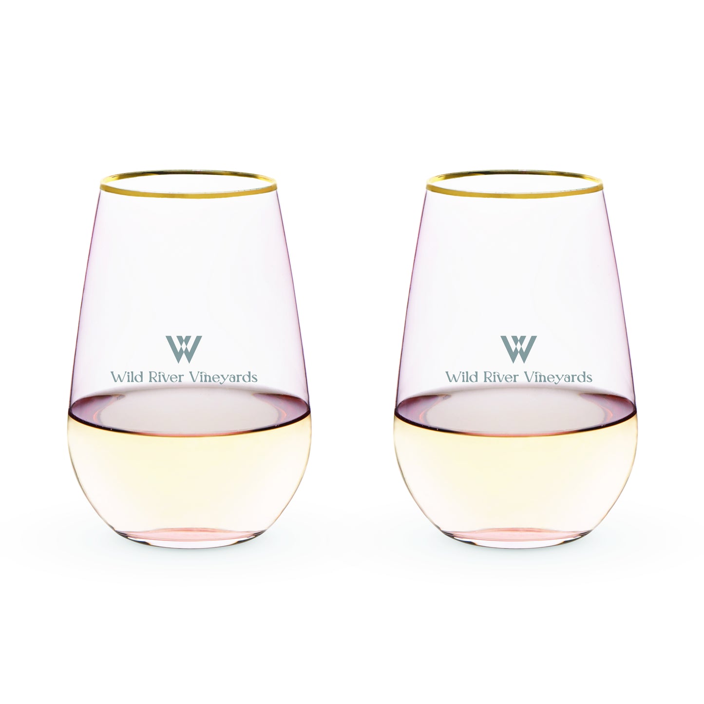 Twine Living® Rose Crystal Stemless Wine Glass