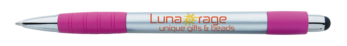 Front View of Red with Blue Ink Good Value™ Silver Element Stylus Pen