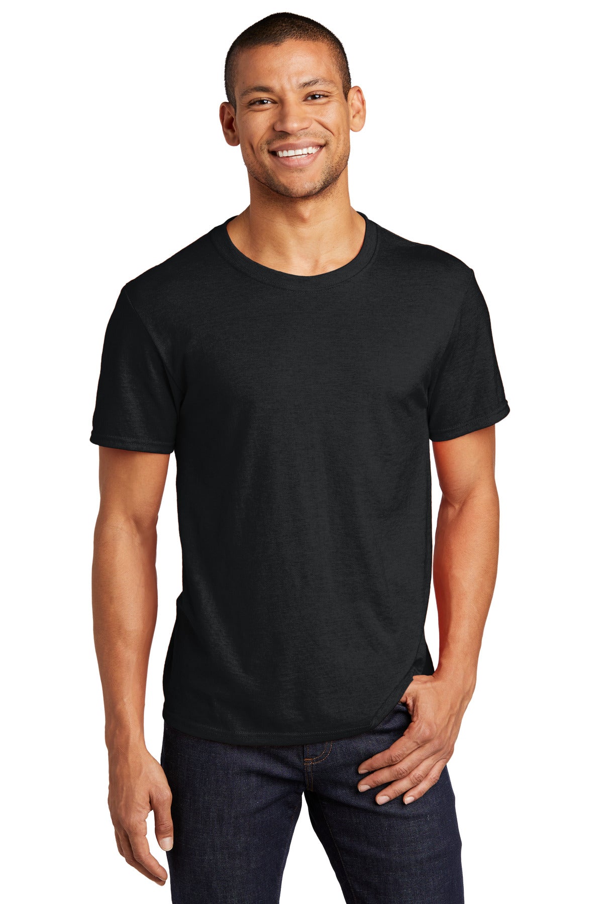 Front View of BlackInk Jerzees Premium Blend Ring Spun T-Shirt 560M - S