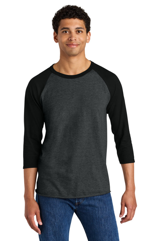 Front View of BkIkH/BkIk Jerzees Unisex Premium Blend Combed Ring Spun 3/4-Sleeve Raglan 560R - S