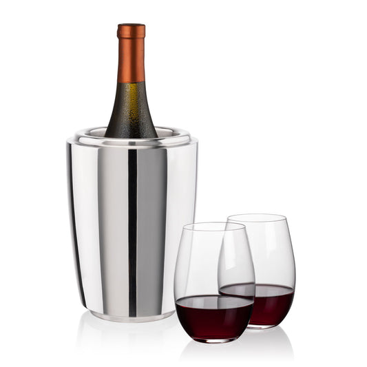 Pescara Wine Cooler & Laurent Stemless Wine Set