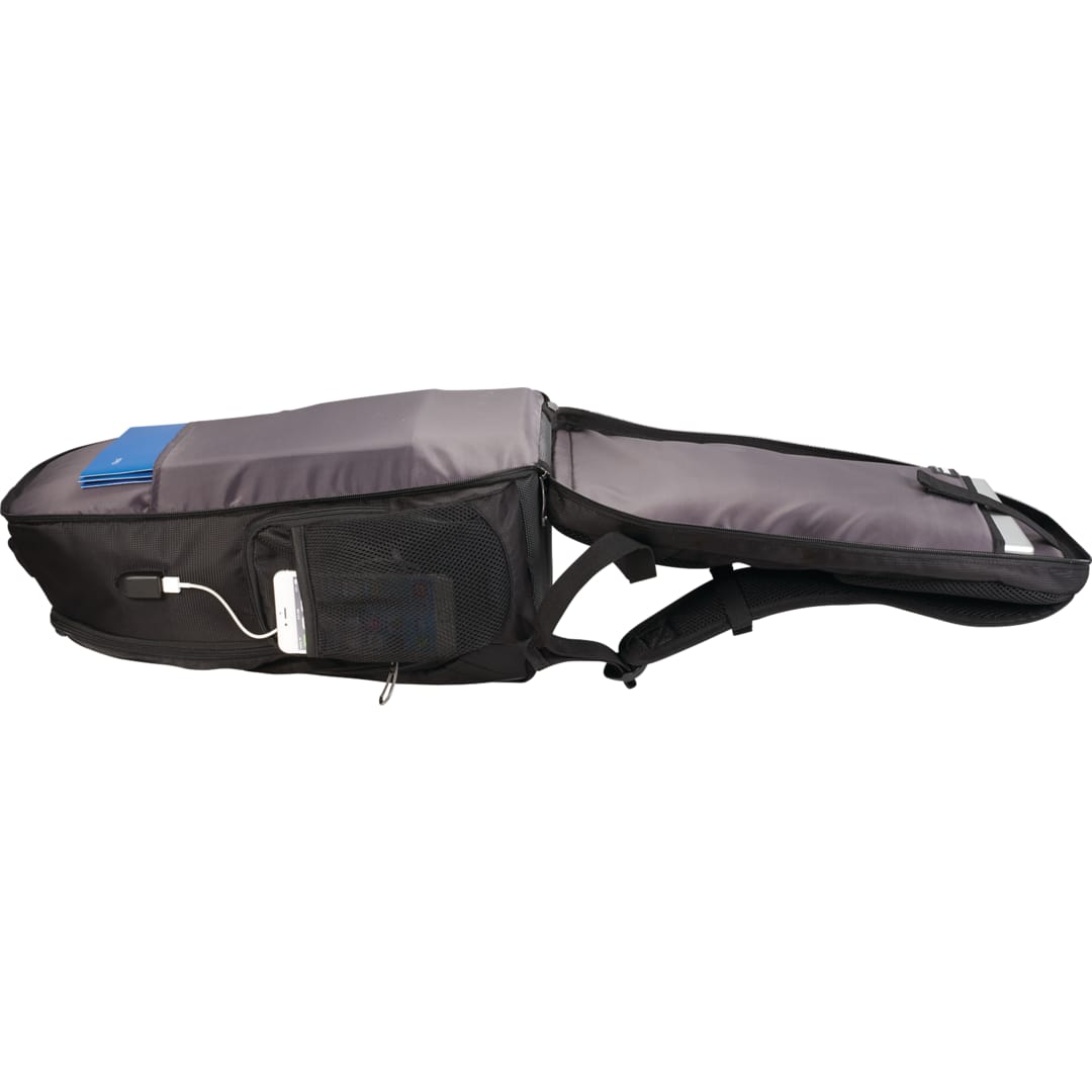 Front View of Black Rainier TSA 17" Computer Backpack