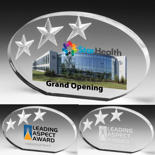 Oval Deep Etch Award - Laser Engraved