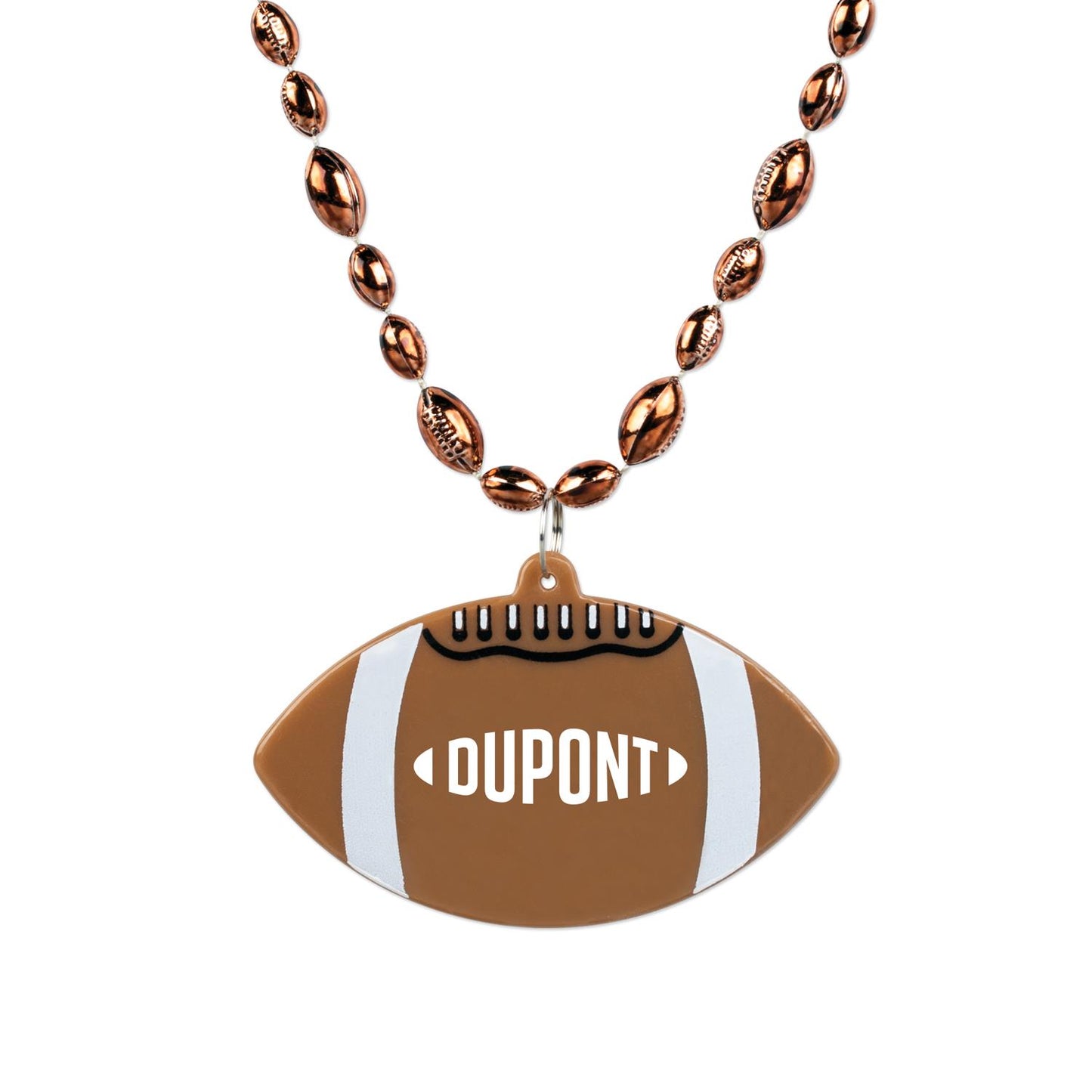 Brown Football Medallion w/ Football Beads