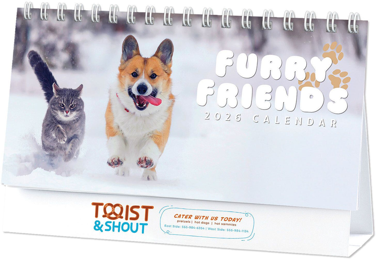 FULL COLOR FURRY FRIENDS DESK CALENDAR