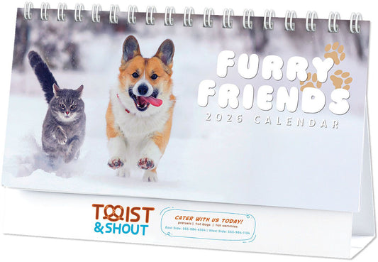 FULL COLOR FURRY FRIENDS DESK CALENDAR