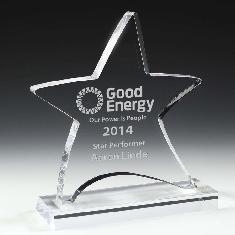 Moving Star Award - Laser Engraved