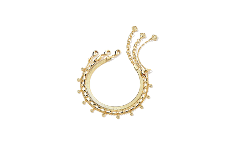 Kendra Scott Kassie Set of 3 Chain Bracelets in Gold