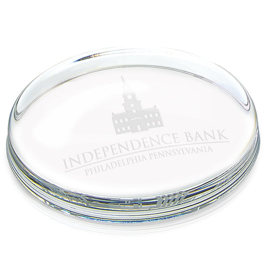 Front View of Clear JAFFA® Oval Paperweight