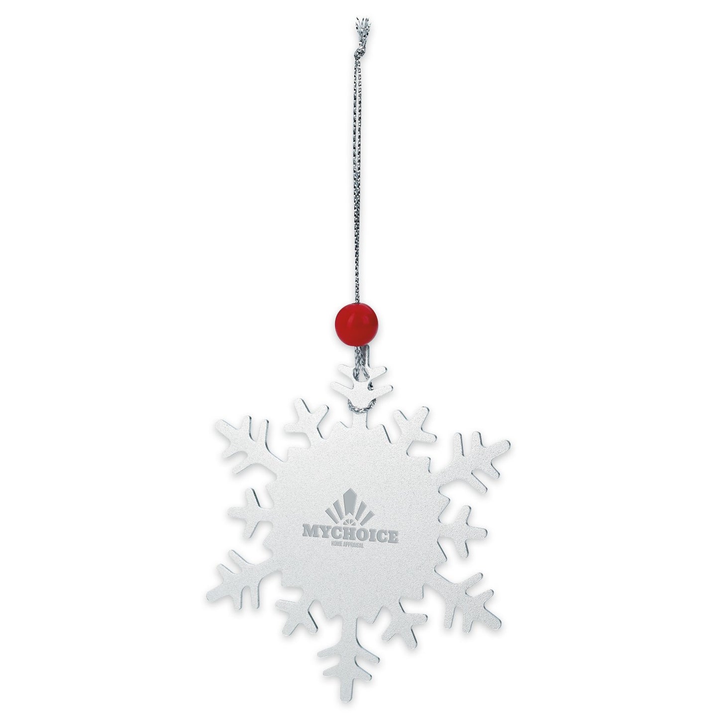 Front View of Silver Snowflake Ornament