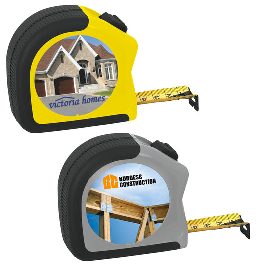 Front View of Yellow 25' Gripper Tape Measure