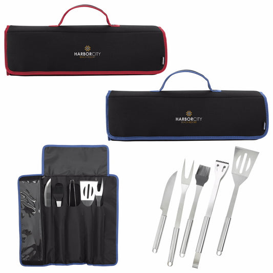 Front View of Red Koozie® Camp 5-piece BBQ Set