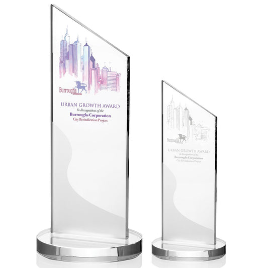 Front View of Clear - Deep Etch or Colorfill Imprint Method JAFFA® Frost Angular Award