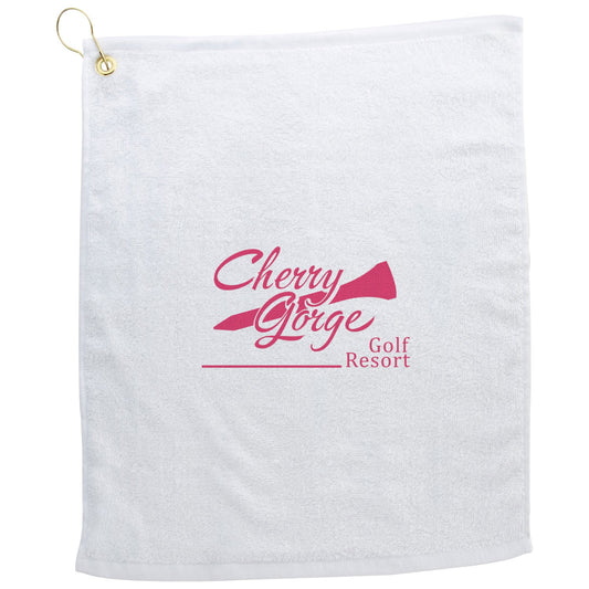 Front View of White Golf Towel