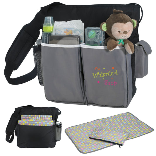 Front View of Gray Good Value™ Tot Diaper Bag