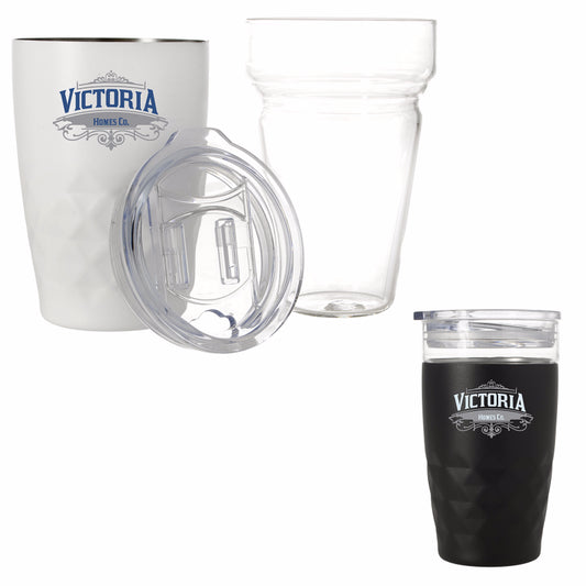Black Howard Glass Vacuum Tumbler - 14 oz.
