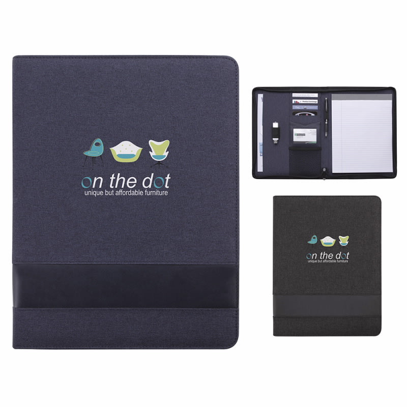 Charcoal Trade Zippered Padfolio