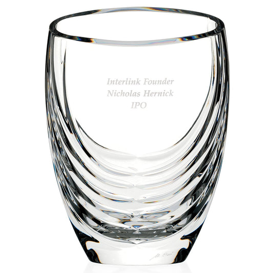 Front View of Clear MARIO CIONI Siena Clear Crystal Vase