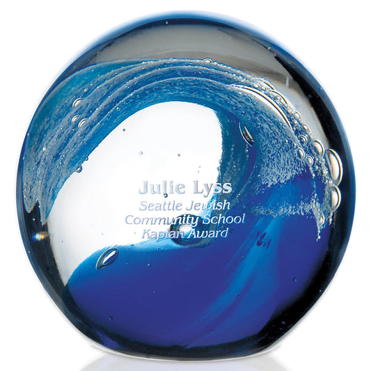 Front View of Blue JAFFA® Wave Award