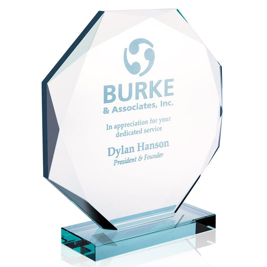 Front View of Jade JAFFA® Jade Octagon Award - Small