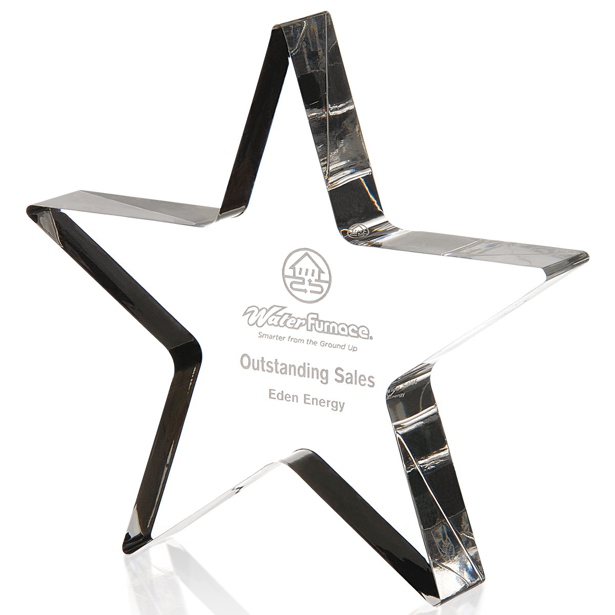 Front View of Clear JAFFA® Superstar Award