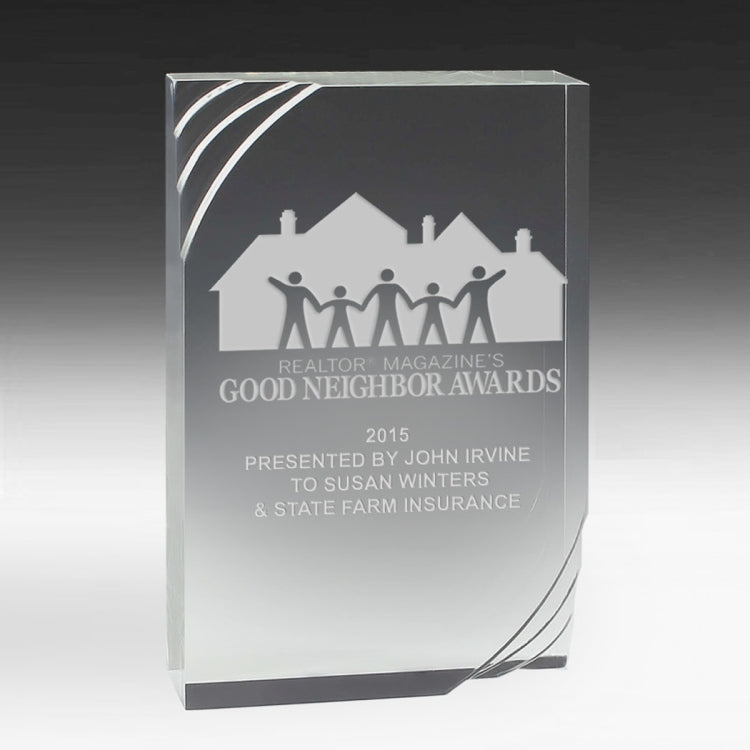 1 1/4” Thick Freestanding Acrylic Awards - 6”